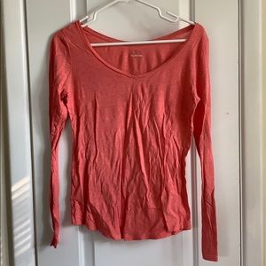 Loft salmon long sleeve basic tee, size XS